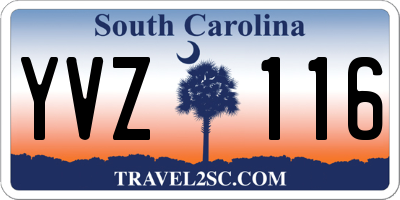 SC license plate YVZ116