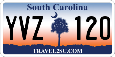SC license plate YVZ120