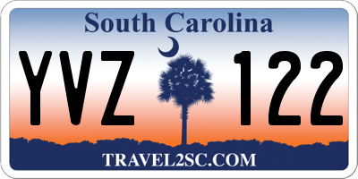 SC license plate YVZ122