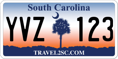 SC license plate YVZ123
