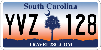 SC license plate YVZ128