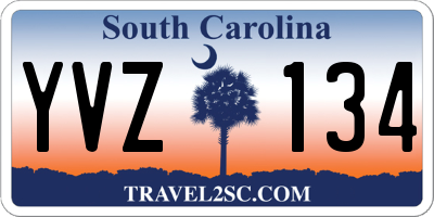 SC license plate YVZ134