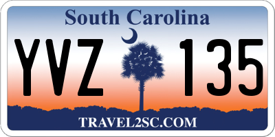 SC license plate YVZ135