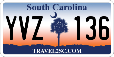 SC license plate YVZ136