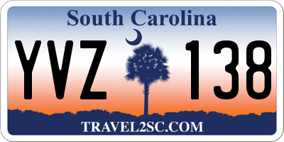 SC license plate YVZ138