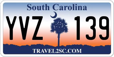 SC license plate YVZ139