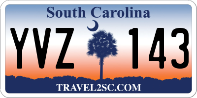 SC license plate YVZ143