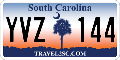 SC license plate YVZ144