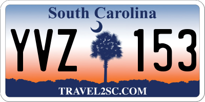 SC license plate YVZ153