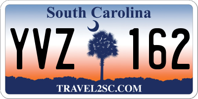 SC license plate YVZ162