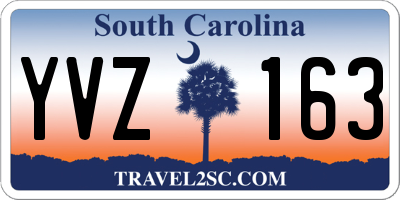 SC license plate YVZ163