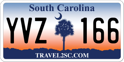 SC license plate YVZ166