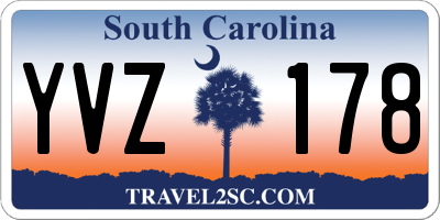 SC license plate YVZ178