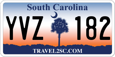SC license plate YVZ182