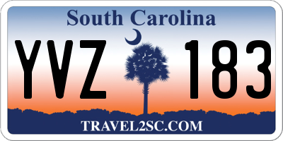 SC license plate YVZ183