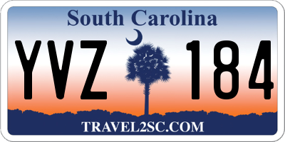 SC license plate YVZ184