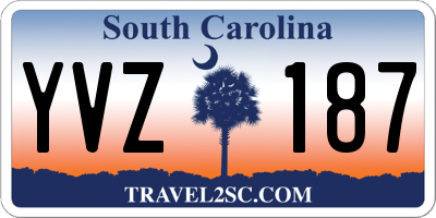 SC license plate YVZ187
