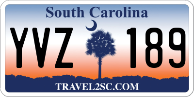 SC license plate YVZ189