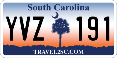 SC license plate YVZ191