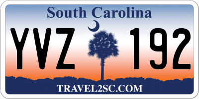 SC license plate YVZ192
