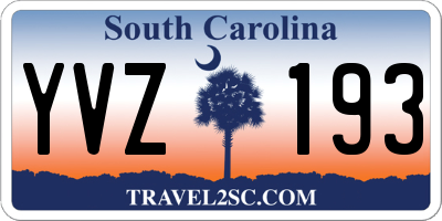 SC license plate YVZ193