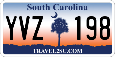 SC license plate YVZ198