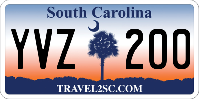 SC license plate YVZ200