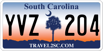 SC license plate YVZ204