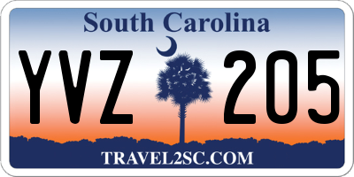 SC license plate YVZ205