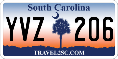 SC license plate YVZ206