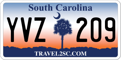 SC license plate YVZ209