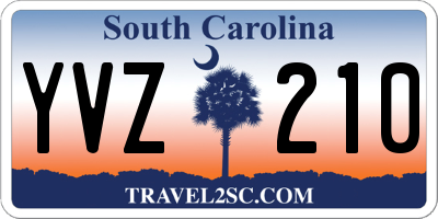 SC license plate YVZ210