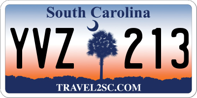 SC license plate YVZ213