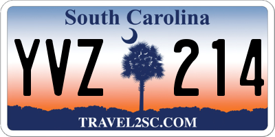 SC license plate YVZ214