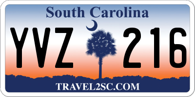 SC license plate YVZ216