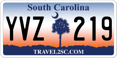 SC license plate YVZ219
