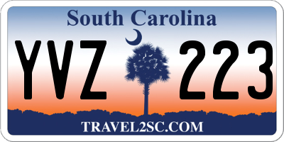 SC license plate YVZ223