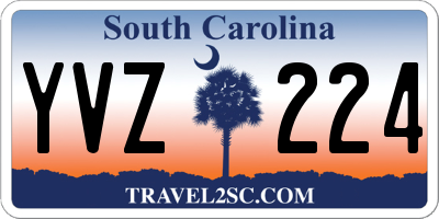 SC license plate YVZ224