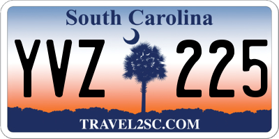 SC license plate YVZ225