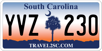 SC license plate YVZ230