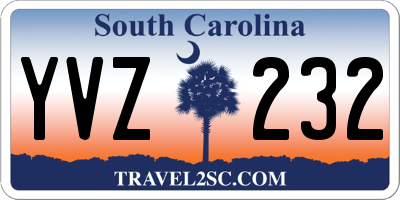 SC license plate YVZ232