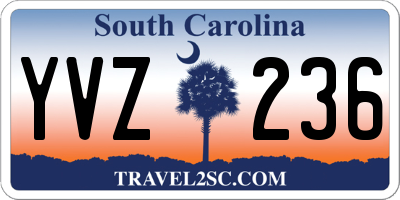 SC license plate YVZ236