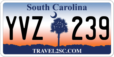 SC license plate YVZ239