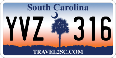 SC license plate YVZ316