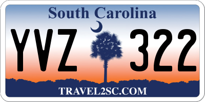 SC license plate YVZ322