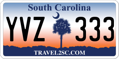 SC license plate YVZ333