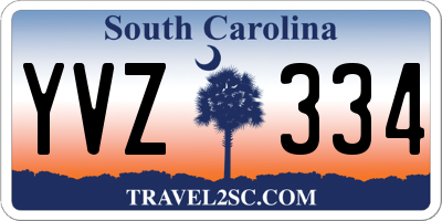 SC license plate YVZ334