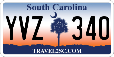 SC license plate YVZ340