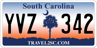 SC license plate YVZ342