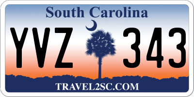 SC license plate YVZ343